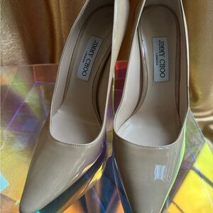 Jimmy Choo Nude Patent Leather Heels